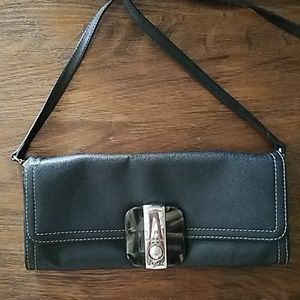 Domani Italian leather baguette shoulder bag